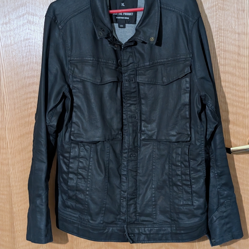 Black Coated Denim Jacket